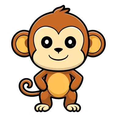 3D Good Morning Family with a monkey sticker