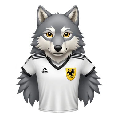 Wolf trägt ein Deutschland Trikot  sticker
