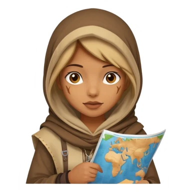 Girl + hood + map,Desert Nomads. sticker