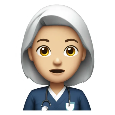 Angry nurse in navy scrubs  sticker