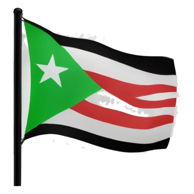 I specifically want a flag that has a green line first. Than a white line with three red stars. Than a black line (only one) sticker