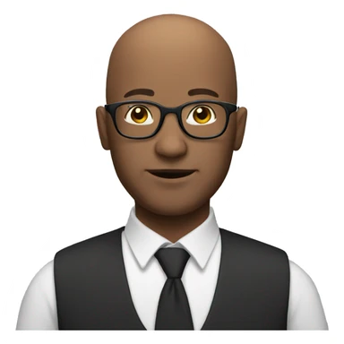 bald man with glasses sticker