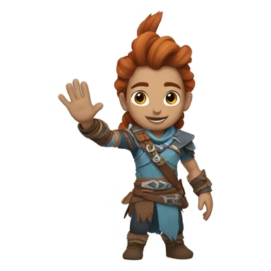 Aloy, waving goodbye sticker
