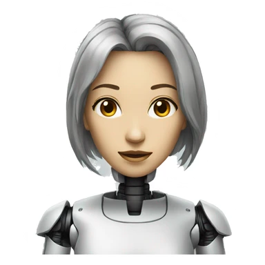 female robot companion sticker