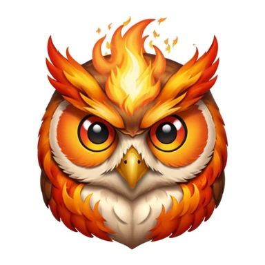 Owl on fire sticker