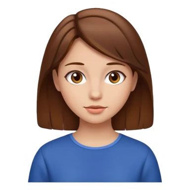 Whait girl with brown hair portrait  sticker