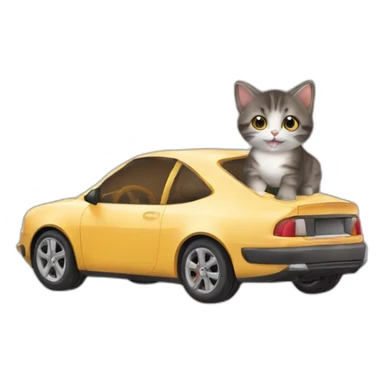 Chaton en voiture  sticker