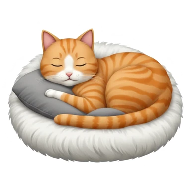 The cat sleeps on the pillow sticker