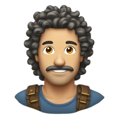 Hombre con rizos y cachos de tauro sticker