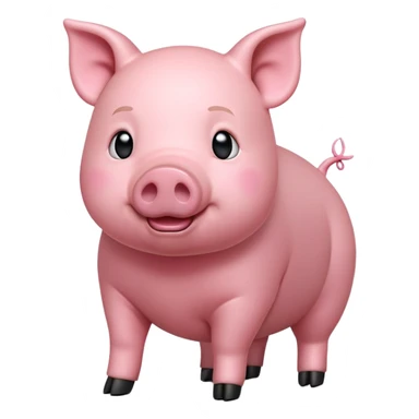 cinematic-[realistic pig]-realistic-full-body-standing-emoji,-tail-flicking-lazily,-head-tilted-dramatically,-sleek-[pink]-skin,-simplified-yet-realistic-focused-features,-highly-detailed,-glowing-with-an-almost-sarcastic-glow sticker