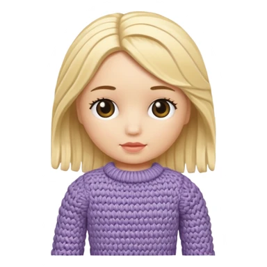 blonde knitted doll sticker