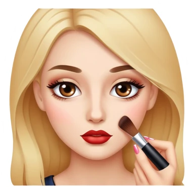 Girl doing her make up sticker