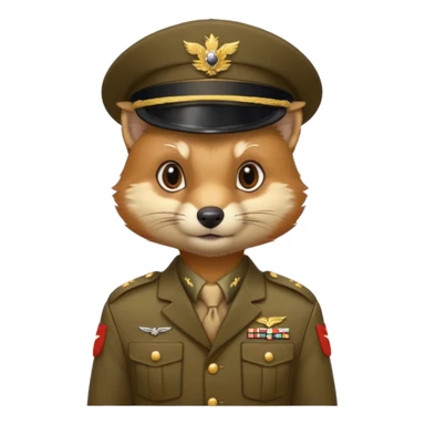  PineMarten in military uniform sticker