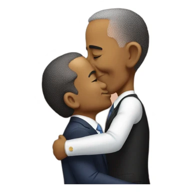 Trump kissing obama sticker