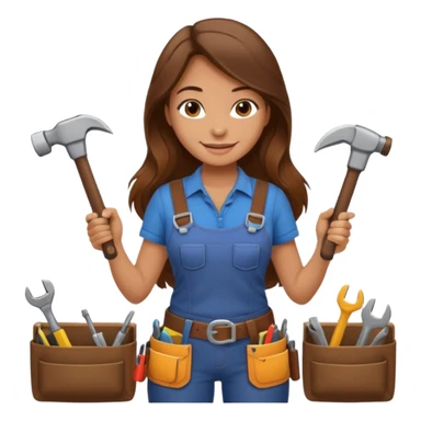 beautiful girl with long brown hair constructing new lounge room sticker