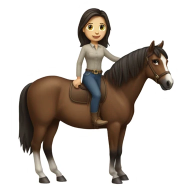 brunette with horse sticker