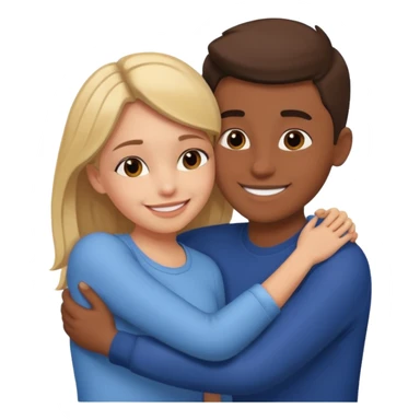 Girl hug a boy friend european bold sticker