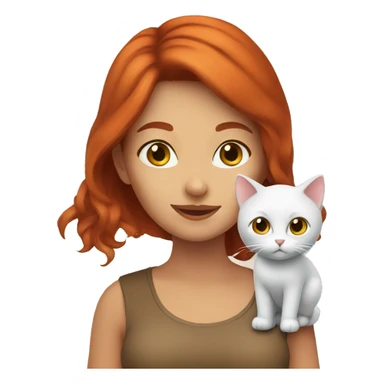 redhead with cat sticker