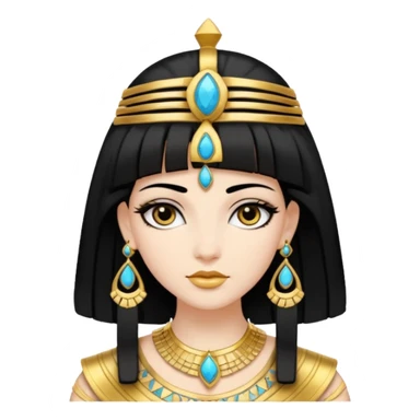 Cleópatra branca cabelos preto sticker