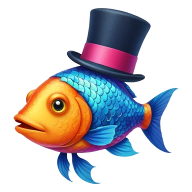 a fish wearing a top hat sticker