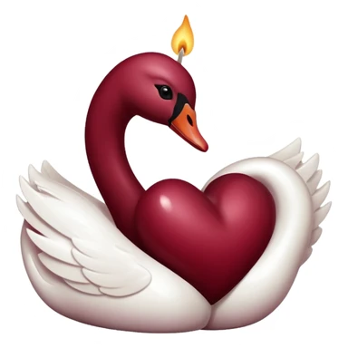 Maroon heart, swan , candle seperately  sticker