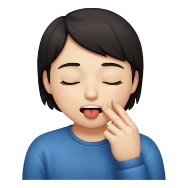 mordiéndose el dedo con los ojos cerrados sticker