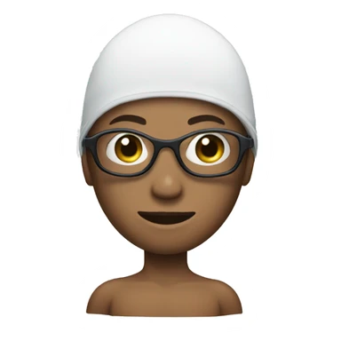swimmer with bonnet and swimming glasses sticker
