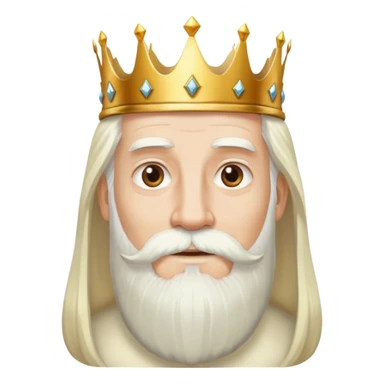 God, man with golden crown, long white hair, beard and white mustache sticker