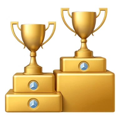 Podium with first and second place sticker