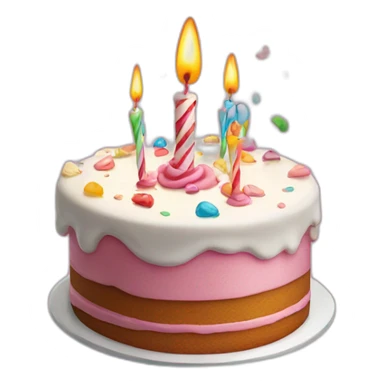 a flying birthday cake sticker