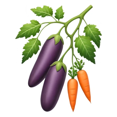 eggplant cucumber carrot on a branch sticker