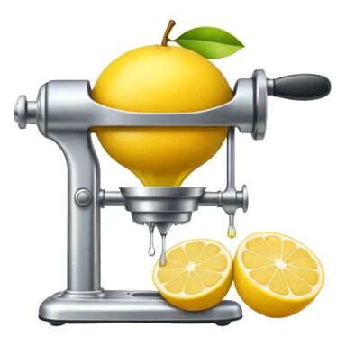 mac os icon fruit mechanical squeezer, lemon yellow bright crisp sticker