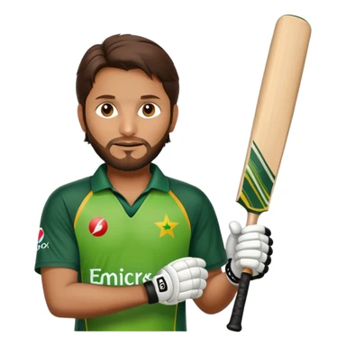 shahid afridi with bat sticker