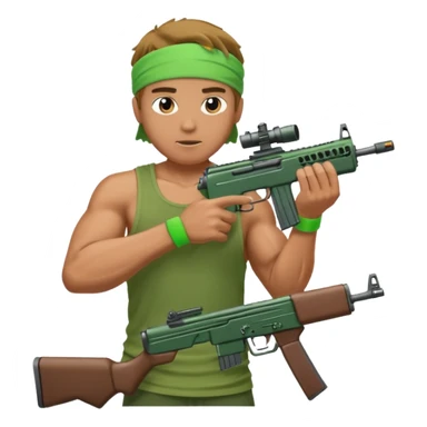 Rambo shooting sticker