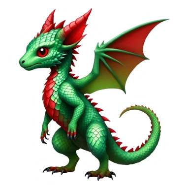 Cool Edgy Green Red ethereal badass punky Fionbri-Vernid-Trico-animal-creature full body sticker