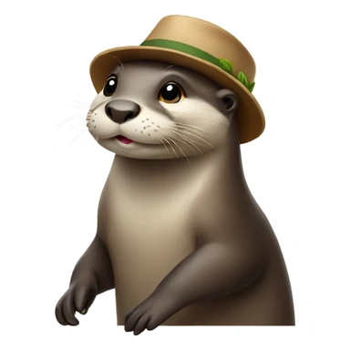 Otter wearing a hat sticker