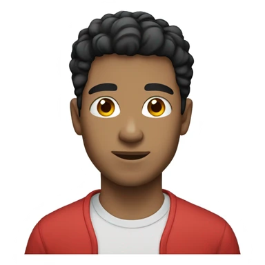 Guy with red t-shirt black hair light skin blue eye sticker