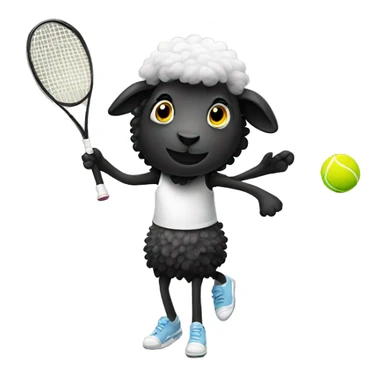 black sheep playing tennis  sticker