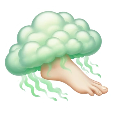 green cloud coming from foot sticker
