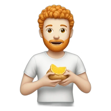 A ginger eating a ginger sticker