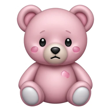 Hurt sad light pink teddy bear saying goodnight sticker