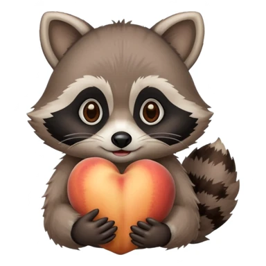 Raccoon in a peach 🦝🍑  sticker