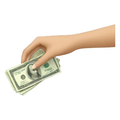 women hand giving money sticker