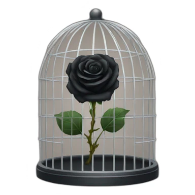 black rose in a cage sticker