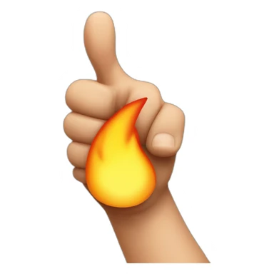 thumb-up-with-a-hand-in-fire sticker