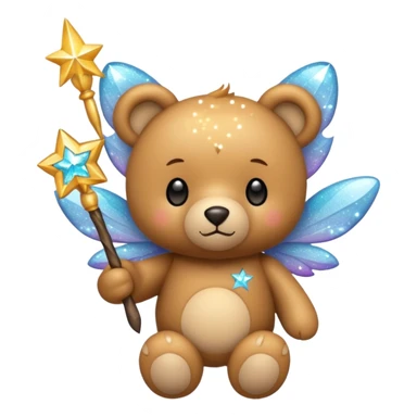 Fairy teddy with wand sticker