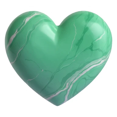 marble green heart sticker
