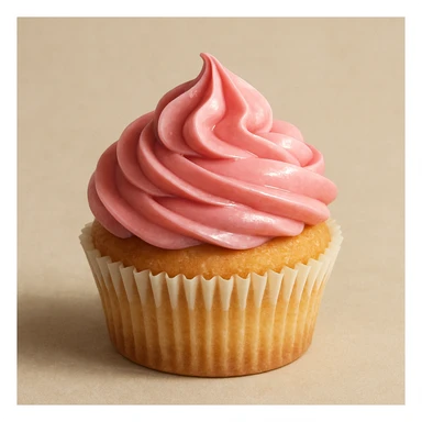 detailed and realistic cupcake with pink icing sticker