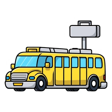 luxury shuttle bus for airport transfer with luggage sticker