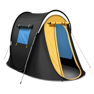 Tall Oval Narrow Pop up tent black sticker